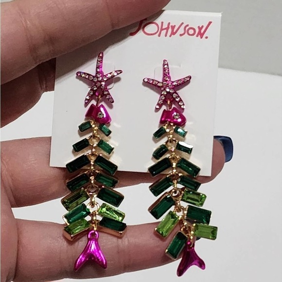 BETSY Johnson holiday Christmas tree earrings new!!!‎ - Picture 3 of 4